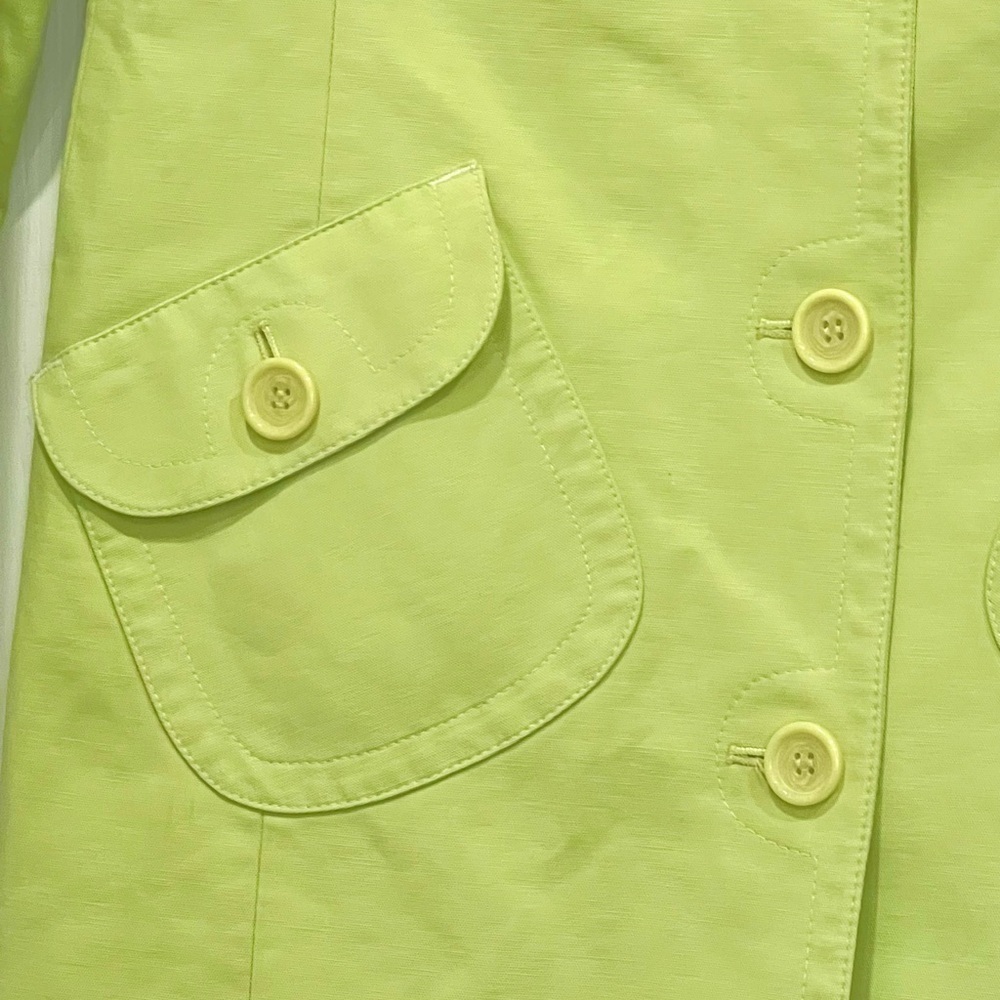 Ann Taylor loft pea coat green lime water resistant material petite - Picture 4 of 12